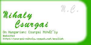 mihaly csurgai business card